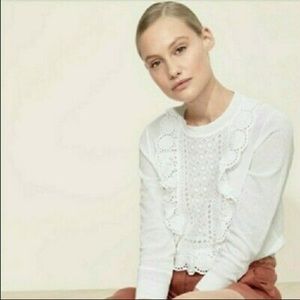 J.Crew Eyelet Sweater in Summer-weight Cotton